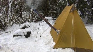 Another Overnight in the UltraLight Backpacking Hot Tent and Hammock Hot Shelter [upl. by Ynaoj]