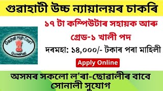 কম্পিউটাৰ সহায়ক চাকৰি মুকলি  আৱেদন আৰম্ভ  Assam Job News Today  Job News Today Assam  Guwahati [upl. by Varick]