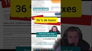 Taxe sur la plusvalue résidence secondaire fiscalité fiscal declaration impots patrimoine [upl. by Llenra665]