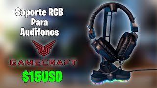 Soporte RGB para Audifonos Gamer GAMECRAFT S100 ECONOMICO 15 Dollares [upl. by Anirehs]