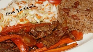 HOW TO COOK JAMAICAN PEPPER STEAK RECIPE JAMAICAN ACCENT VLOG 2016 [upl. by Yelnet945]