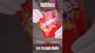 Ice Cream Rolls with Freeze Dried Skittles Taste the Rainbow 🌈 [upl. by Nerot415]