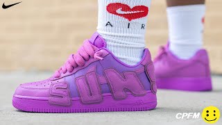 CPFM x NIKE AIR FORCE 1 quotFUCHSIAquot  REVIEW SIZING amp ONFOOT [upl. by Aihsetel]