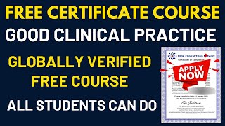 GCP Free Course Certificate from NIDA Clinical Trial  Free Pharmacy Certificate Course [upl. by Lepper]