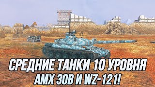 Средние танки 10 уровня  AMX 30B и WZ121  Tanks Blitz [upl. by Onilecram754]