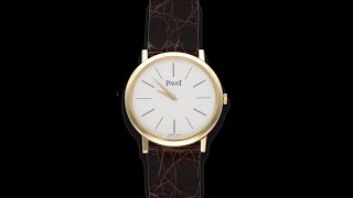 Montre Piaget Altiplano Extraplate Ref P10175 en or jaune 18 Cts vers 2005 Mécanique 38 mm [upl. by Egrog]