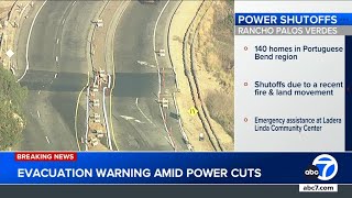 Rancho Palos Verdes residents bring in generators as landslide risk forces power shutdown [upl. by Knapp938]