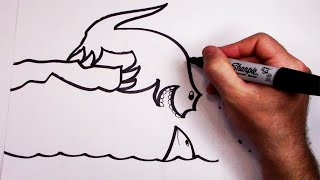 Freehand Sharpie Drawing quotFriend At Seaquot Chad Ink Art [upl. by Einot]