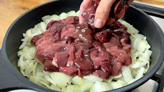 ❗️The most delicious liver with onions The secret to making tender chicken liver in 5 minutes [upl. by Roxine301]