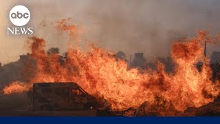 Wildfires in Greece force 30000 people to evacuate [upl. by Sordnaxela]