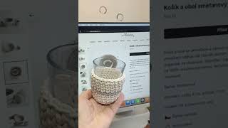 Darkova sada košík a obal na svíčku makaroncz rucnivyroba hackovani crochet kosik kos [upl. by Jenny]