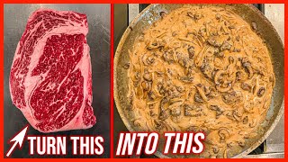 Classic Beef Stroganoff Recipe  Ribeye Beef Stroganoff [upl. by Hahsi]