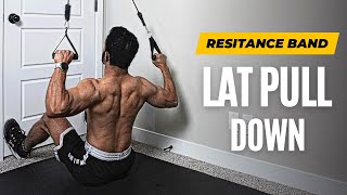 How To Do Lat Pull Down With Resistance Band  Back Workout  Fitness My Life [upl. by Milty]