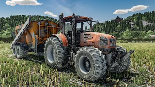 Tractor goes dirty while spreading lime in corn field New Lime Texture  FS 22 [upl. by Hal54]