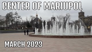 MARIUPOL TODAY 2023 Repair works in centerfountainreconstruction [upl. by Xuagram]