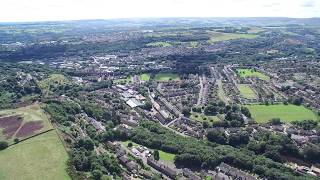 Golcar 4K Drone 360 pan 13 Aug 17  from Longwood edge 2 [upl. by Anikes]