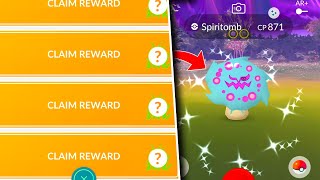 NEW SHINY SPIRITOMB RESEARCH IN POKEMON GO I Cant Believe I Got this Lucky [upl. by Abisia]