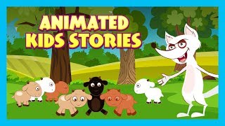 THE WOLF AND SEVEN LITTLE GOATS  ANIMATED STORIES  KIDS HUT STORYTELLING  TIA AND TOFU STORIES [upl. by Nwahsaj]