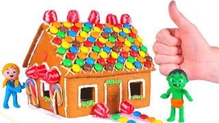 SUPERHERO BABIES MAKE A GINGERBREAD HOUSE ❤ SUPERHERO BABIES PLAY DOH CARTOONS FOR KIDS [upl. by Rhona]