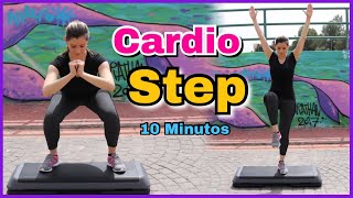 Rutina para ADELGAZAR RAPIDO  Cardio Step 10 Minutos  NatyGlossGym [upl. by Laersi963]