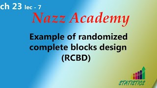 Example of randomized complete blocks design RCBD ch 23 lec 7 [upl. by Dimphia]