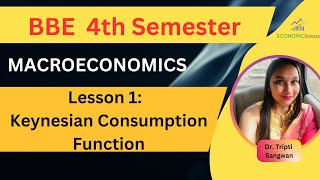 Macroeconomics  BBE  Unit 1 Lesson 1 Keynesian Consumption Function  Psychological Law Consump [upl. by Adrea]