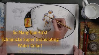 Mushy Pt6  Learning to Paint  Watercolour Mushroom Sketchbook Session – Granulating Watercolor [upl. by Gastineau]