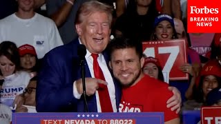 MMA Fighter Henry Cejudo Joins Trump On Stage During Las Vegas Rally I Would Never Fight You [upl. by Namruht]