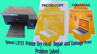 Epson L3151 Printer Head cleaning amp Dry head Repair [upl. by Hardwick]