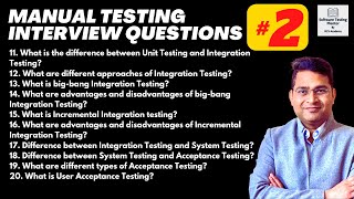 Manual Testing Interview Questions and Answers with Examples  Part 2 [upl. by Valaree700]