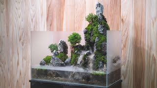 Making a Cliff Aquaterrarium with flowing waterfalls [upl. by Dodds]