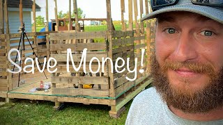 DIY Pallet Shed for Under 1000 Part 1 [upl. by Jasisa]