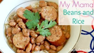 Slow Cooker Beans and Rice with Sausage Recipe  Large Family Meal [upl. by Nodnnarb]