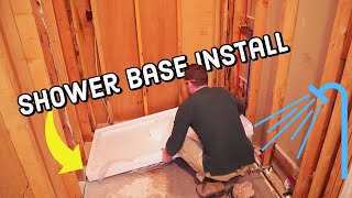 How to Install a DreamLine Shower Base With Oatey Drain [upl. by Keith927]