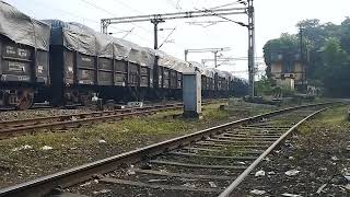 Raipur WAG7 twins 28361 and 24552 hauling freight towards Kharagpur [upl. by Biddie]