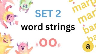 Phase 2 phonics Word Strings for learning to read and write phonics screening check in primary KS1 [upl. by Balduin]