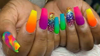 Watch Me Work Rainbow🌈 Ombré w Gradient Swarovski💎 Bling REUPLOAD [upl. by Schouten]