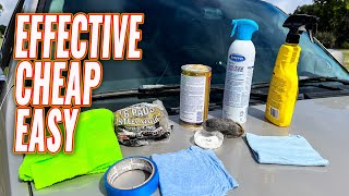 SIMPLE SOLUTION How To Deep Clean A Windshield and Repel Water DIY [upl. by Yrruc]