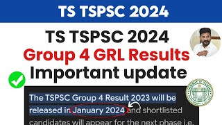 TSPSC GROUP 4 2024  RESULT UPDATE [upl. by Yttisahc679]