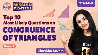 Congruence of Triangles Class 7 Maths Important Questions and Solutions  BYJUS  Class 7 [upl. by Acimot]