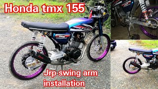 Honda tmx 155 jrp swing arm installation [upl. by Halsy654]