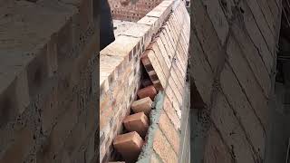 Clever bricklaying process for making eave slope [upl. by Aiyekal]