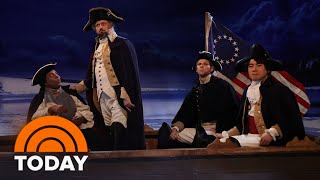 Nate Bargatze brings back George Washington sketch to SNL [upl. by Anelrahs]