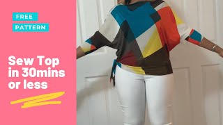 Quick and Easy Dolman Sleeve Knit Top Batwing Tshirt  Pattern Drafting Cutting and Sewing [upl. by Grady667]