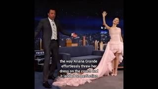 Ariana Grande throws dress on couch ArianaGrande Arianators Wicked jimmyfallonshow [upl. by Gilchrist39]