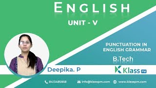 Punctuation In English Grammar  Engineering English by Deepikap  BTech Tutorials  KlassPM [upl. by Beichner]