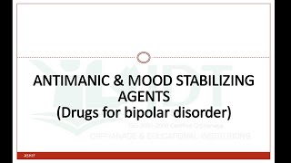 Psychotropic Drugs Part 3 Antimanic Drugs Mood stabilising agent Drug for Bipolar disorder LiCO3 [upl. by Nev338]