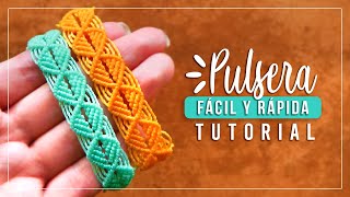 Cómo hacer pulsera de hilo fácil y rápida 9✨ Paso a Paso  DIY Macrame Friendship Bracelet [upl. by Ahsiemaj]