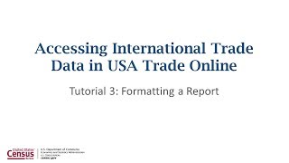 quotUSA Trade Onlinequot Tutorial 2 How do I find a commodity code [upl. by Burr908]