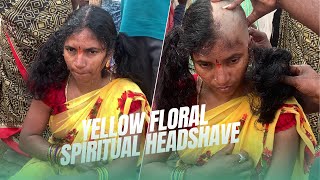 Yellow Floral Spiritual Headshave  Hyderabad Long Hair [upl. by Rutan607]